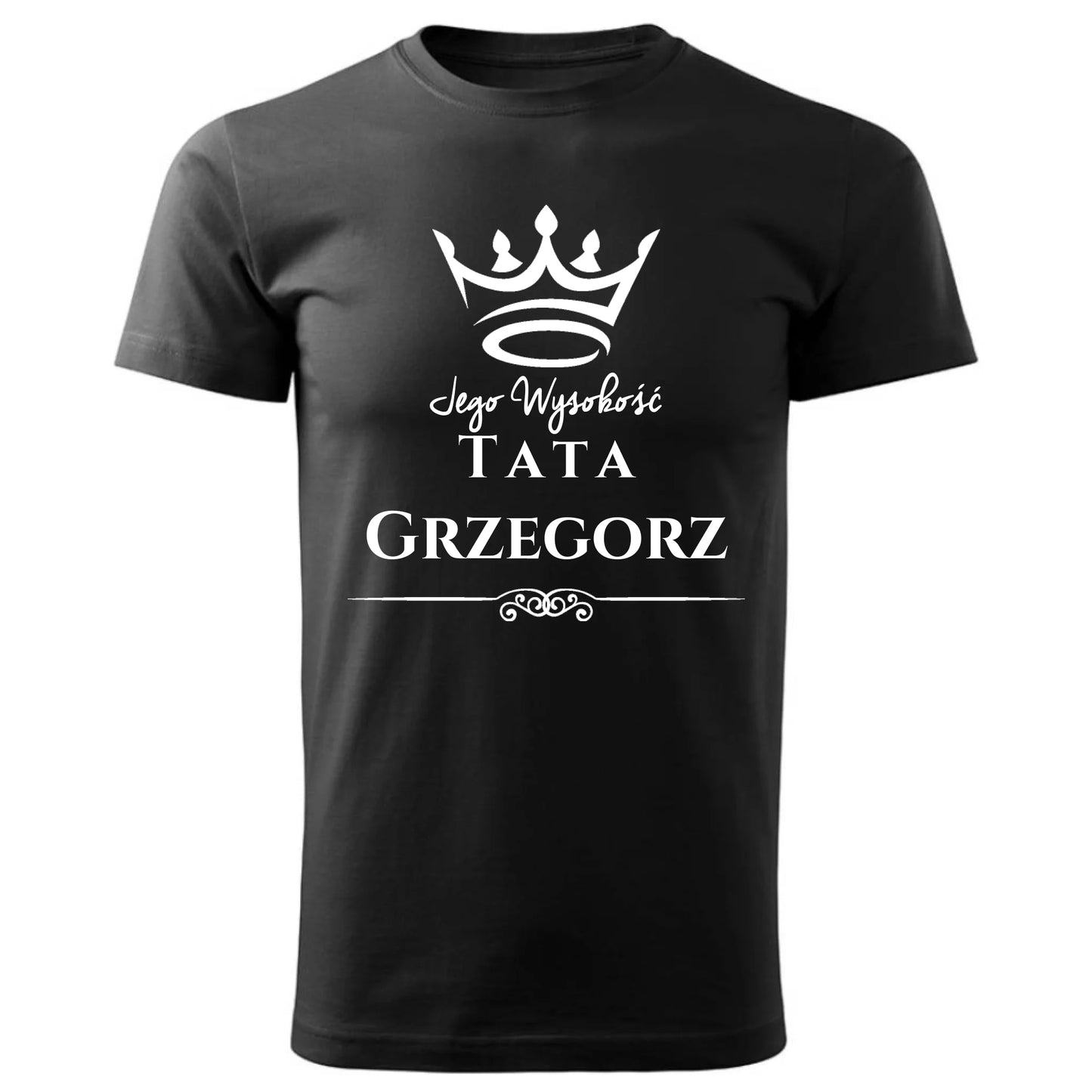 Prezent dla taty czarna koszulka z nadrukiem DZIEŃ OJCA TATA