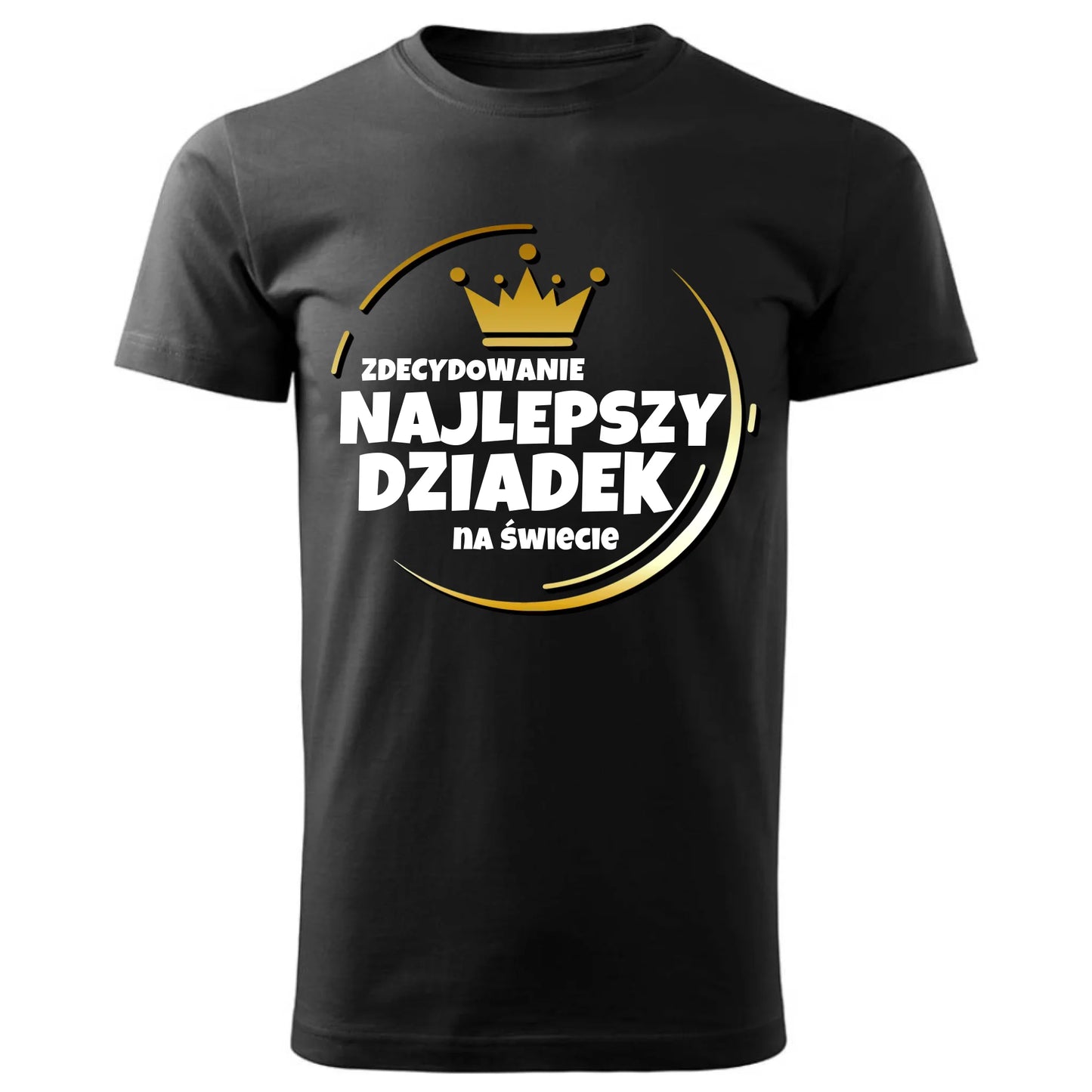 Prezent dla dziadka czarna koszulka z nadrukiem DZIEŃ DZIADKA DZIADEK