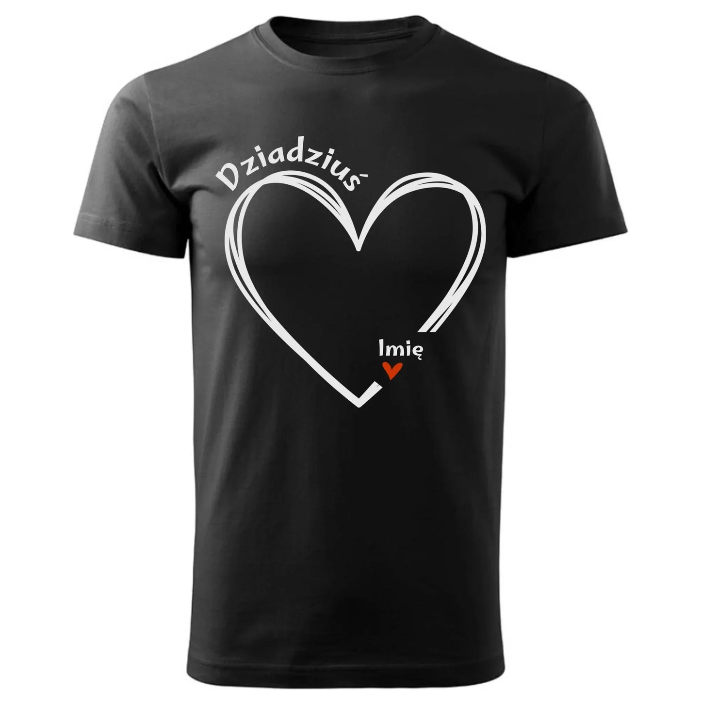 Dziadziuś z sercem imiona | Personalizowana koszulka męska dla dziadka D26 - StoryCups.pl