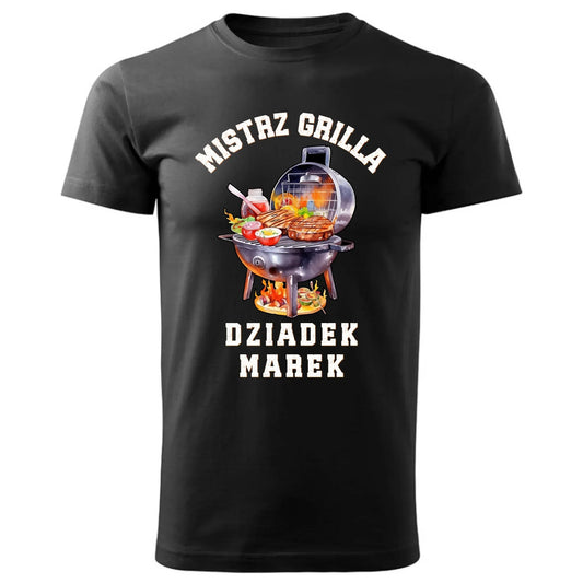 Dziadek mistrz grilla | Koszulka męska dla dziadka D33 - StoryCups.pl
