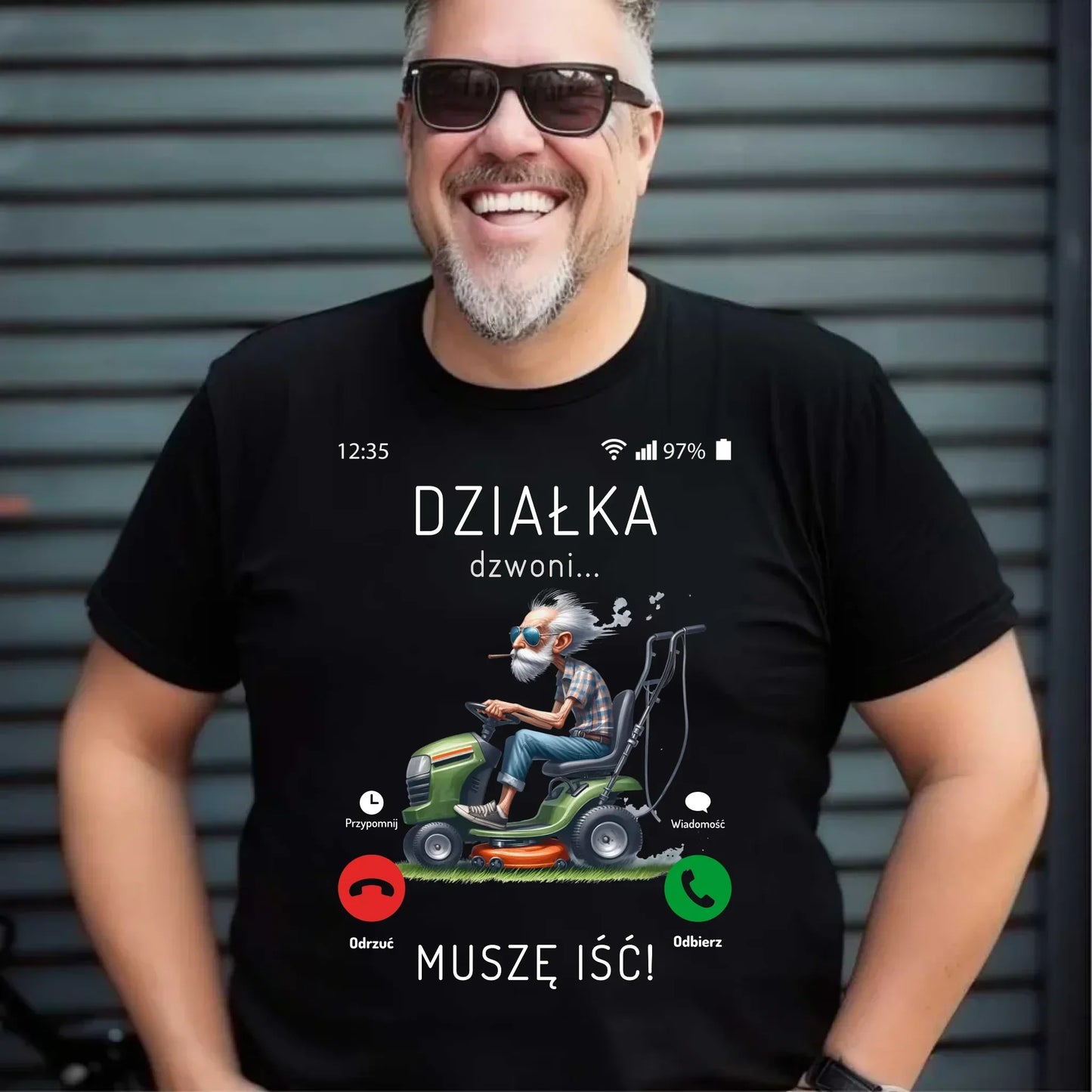 Działka dzwoni muszę iść | Koszulka męska dla dziadka D35 - StoryCups.pl