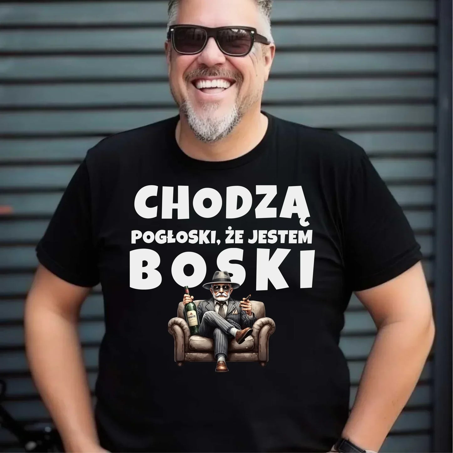 Chodzą pogłoski, że jestem boski | Koszulka męska dla dziadka D16 - StoryCups.pl