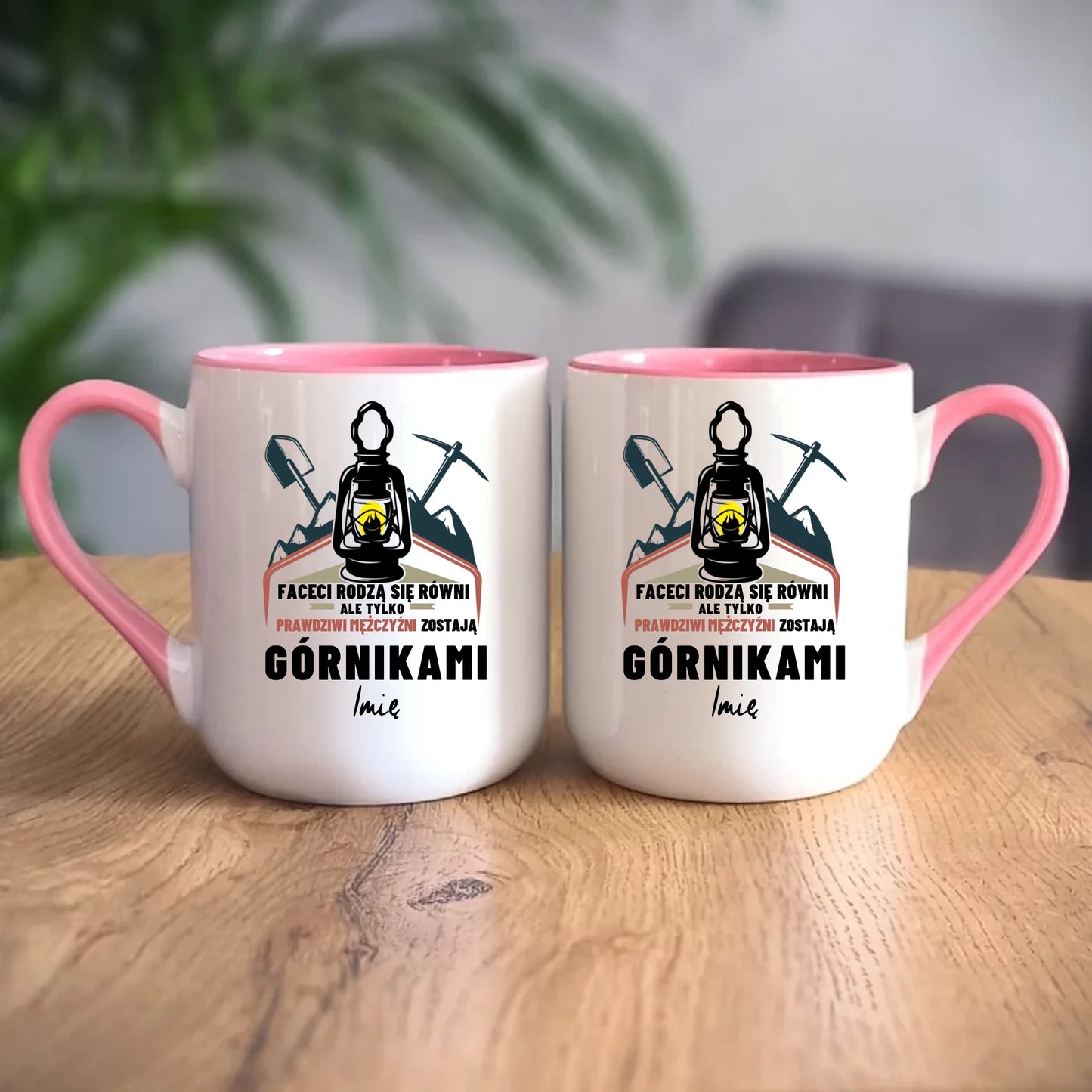 Personalizowany różowy kubek elegant z nadrukiem na prezent 330ml