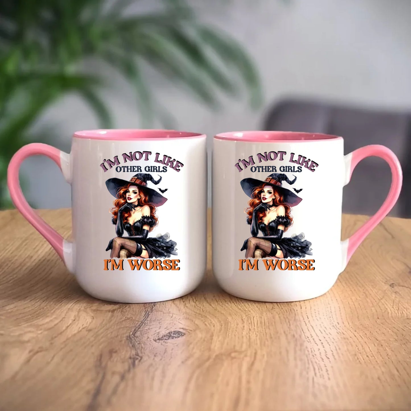 Personalizowany różowy kubek elegant z nadrukiem na prezent 330ml