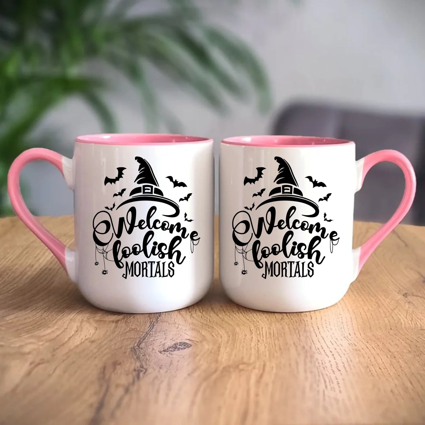 Personalizowany różowy kubek elegant z nadrukiem na prezent 330ml