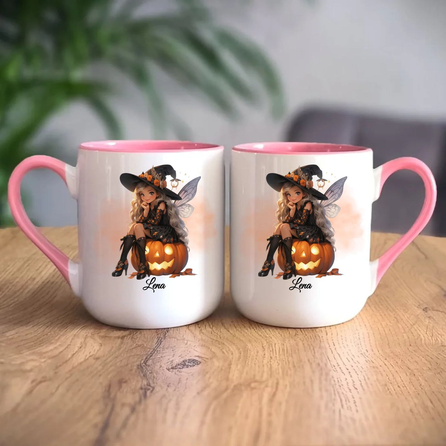Personalizowany różowy kubek elegant z nadrukiem na prezent 330ml