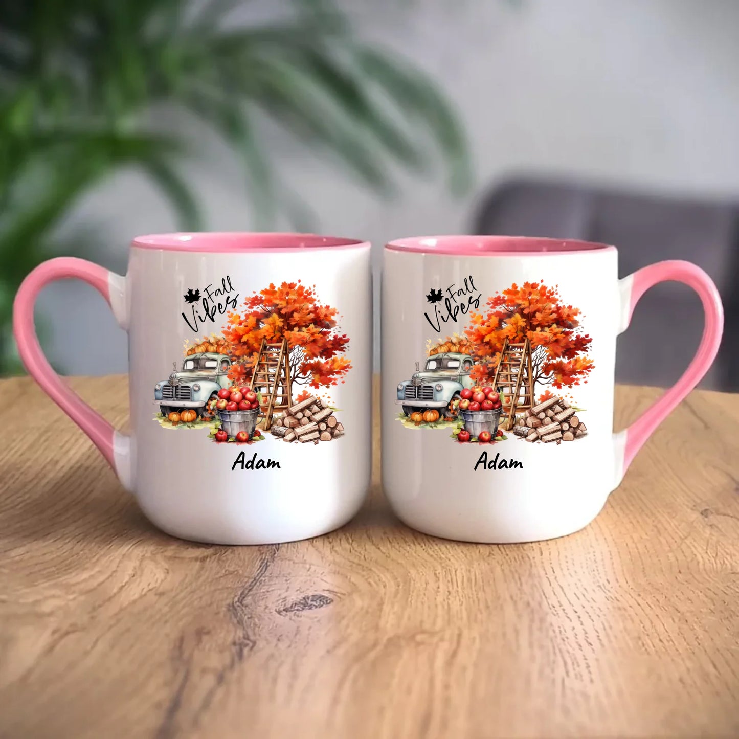 Personalizowany różowy kubek elegant z nadrukiem na prezent 330ml