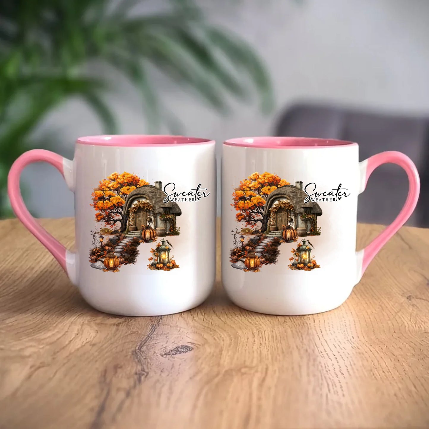 Personalizowany różowy kubek elegant z nadrukiem na prezent 330ml