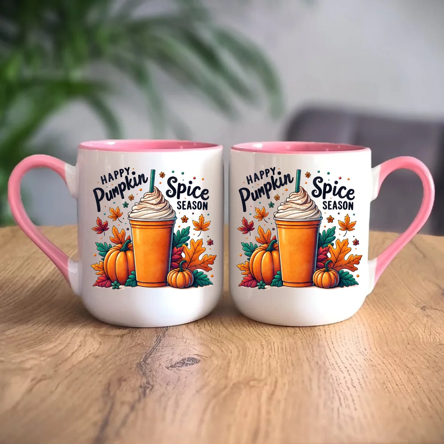 Personalizowany różowy kubek elegant z nadrukiem na prezent 330ml