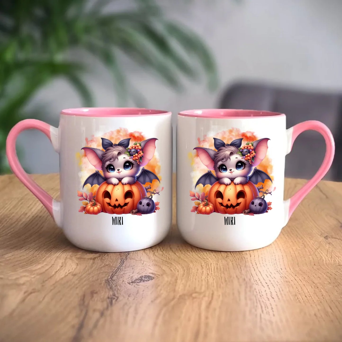 Personalizowany różowy kubek elegant z nadrukiem na prezent 330ml