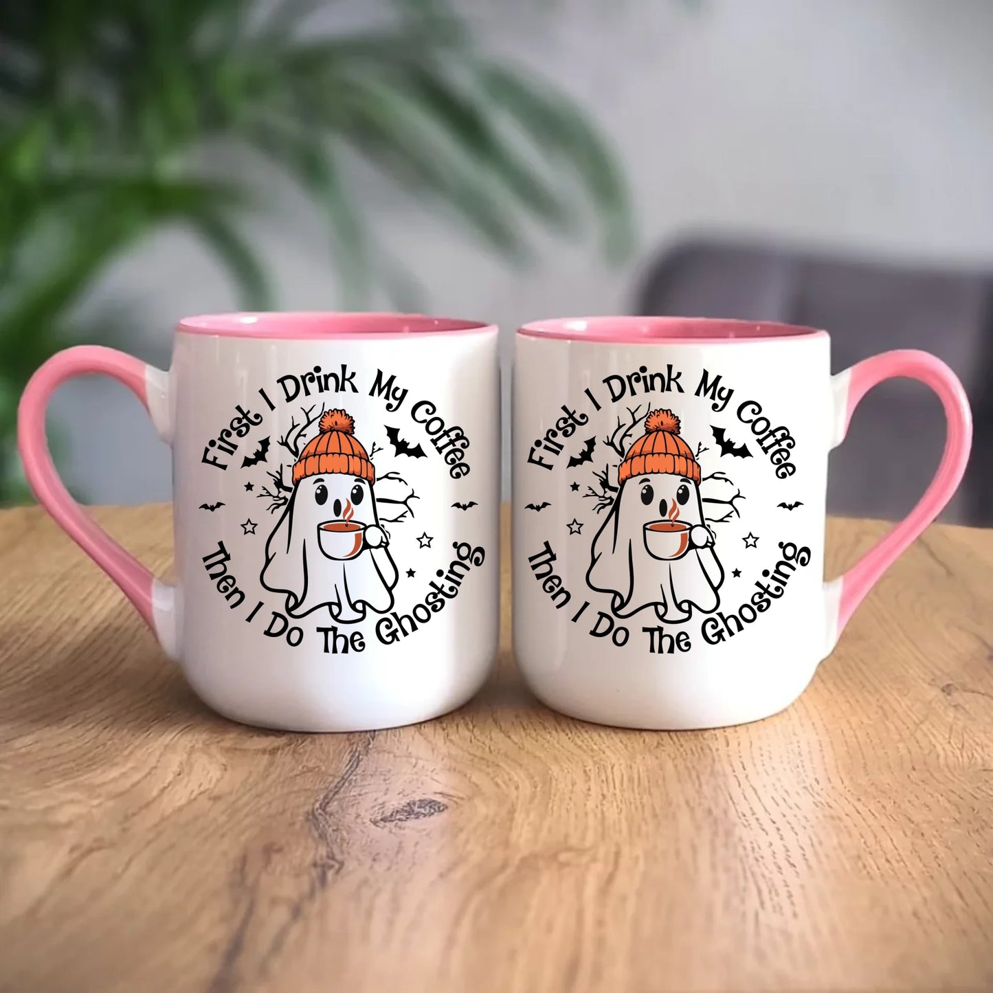 Personalizowany różowy kubek elegant z nadrukiem na prezent 330ml