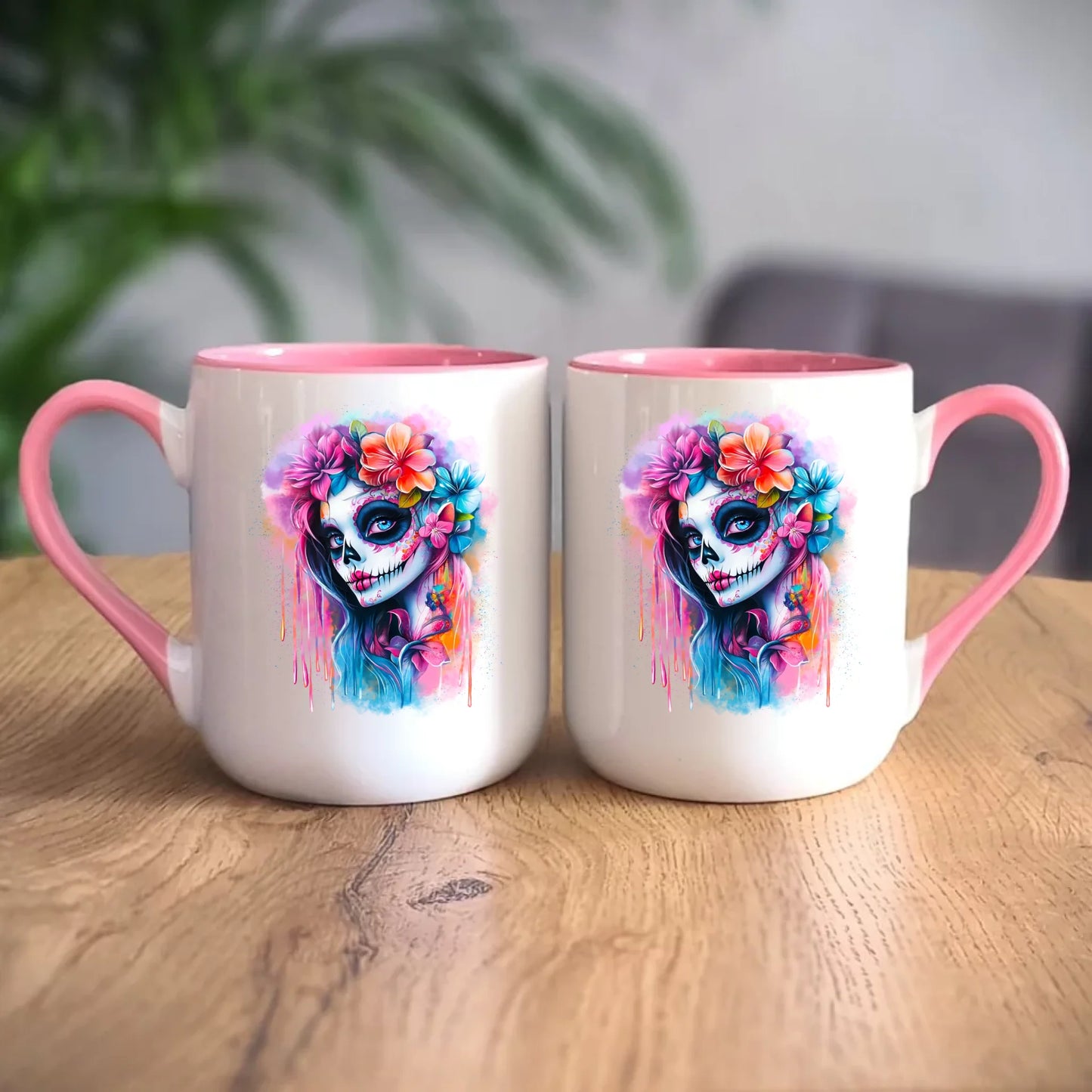 Personalizowany różowy kubek elegant z nadrukiem na prezent 330ml