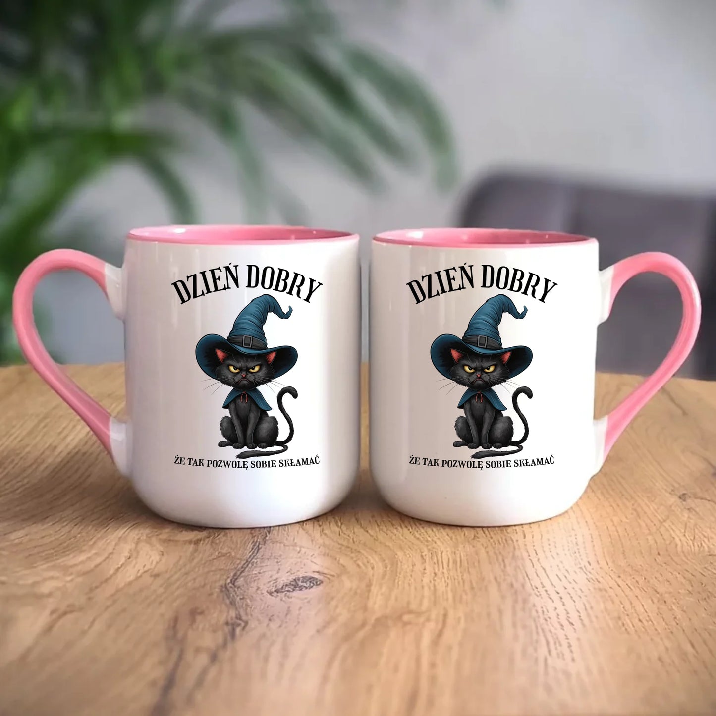 Personalizowany różowy kubek elegant z nadrukiem na prezent 330ml