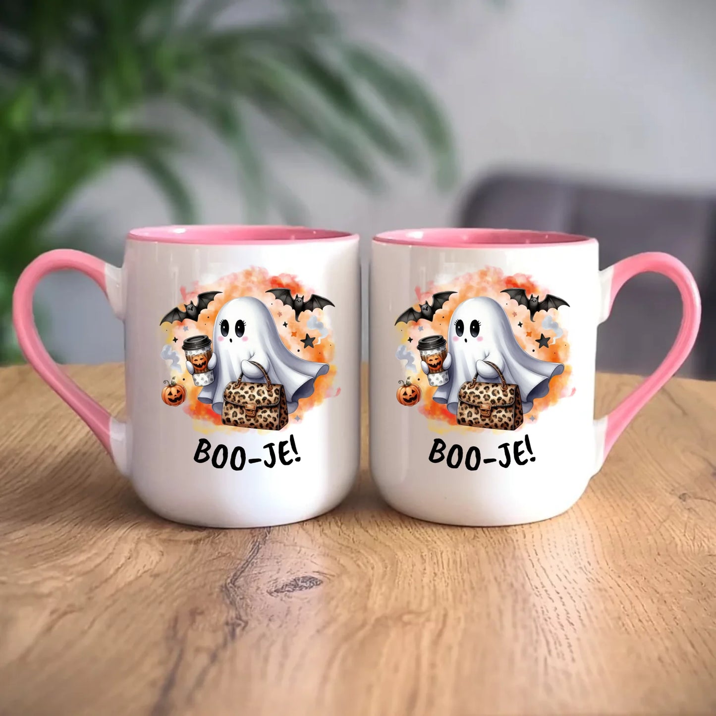 Personalizowany różowy kubek elegant z nadrukiem na prezent 330ml