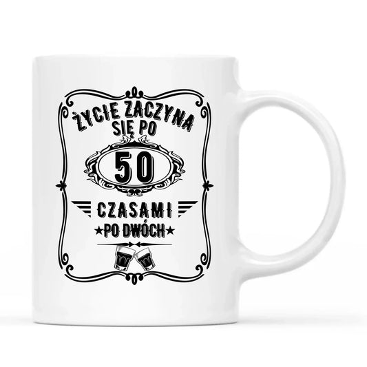 Życie zaczyna się po 50 | Kubek na 50 urodziny U12 - StoryCups.pl