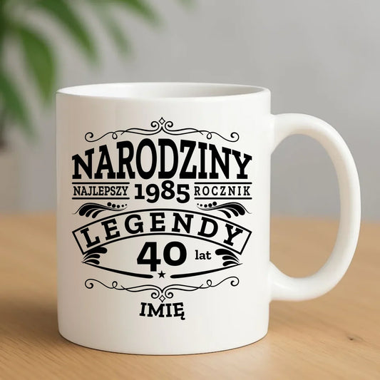 Narodziny Legendy imię | Personalizowany kubek na urodziny U01 - StoryCups.pl