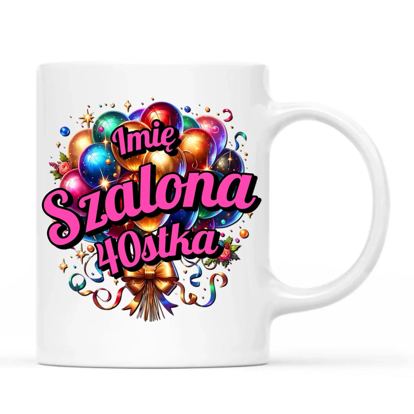 Szalona 40stka - personalizacja | Kubek na urodziny dla niej U14 - StoryCups.pl