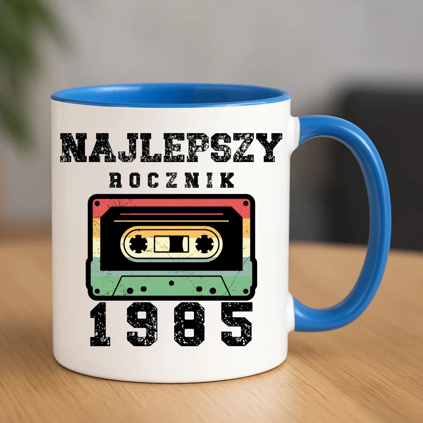 Urodzinowy niebieski kubek z nadrukiem prezent na URODZINY