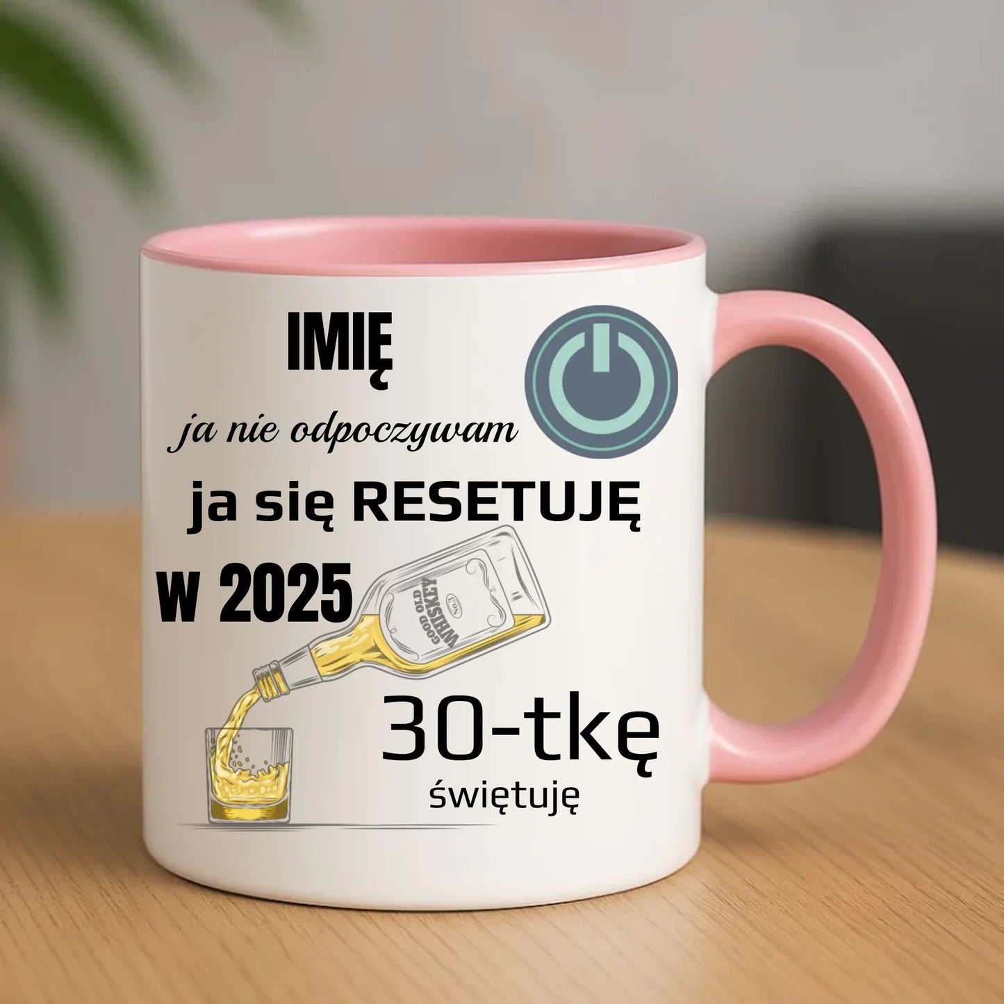 Urodzinowy różowy kubek z nadrukiem prezent na URODZINY