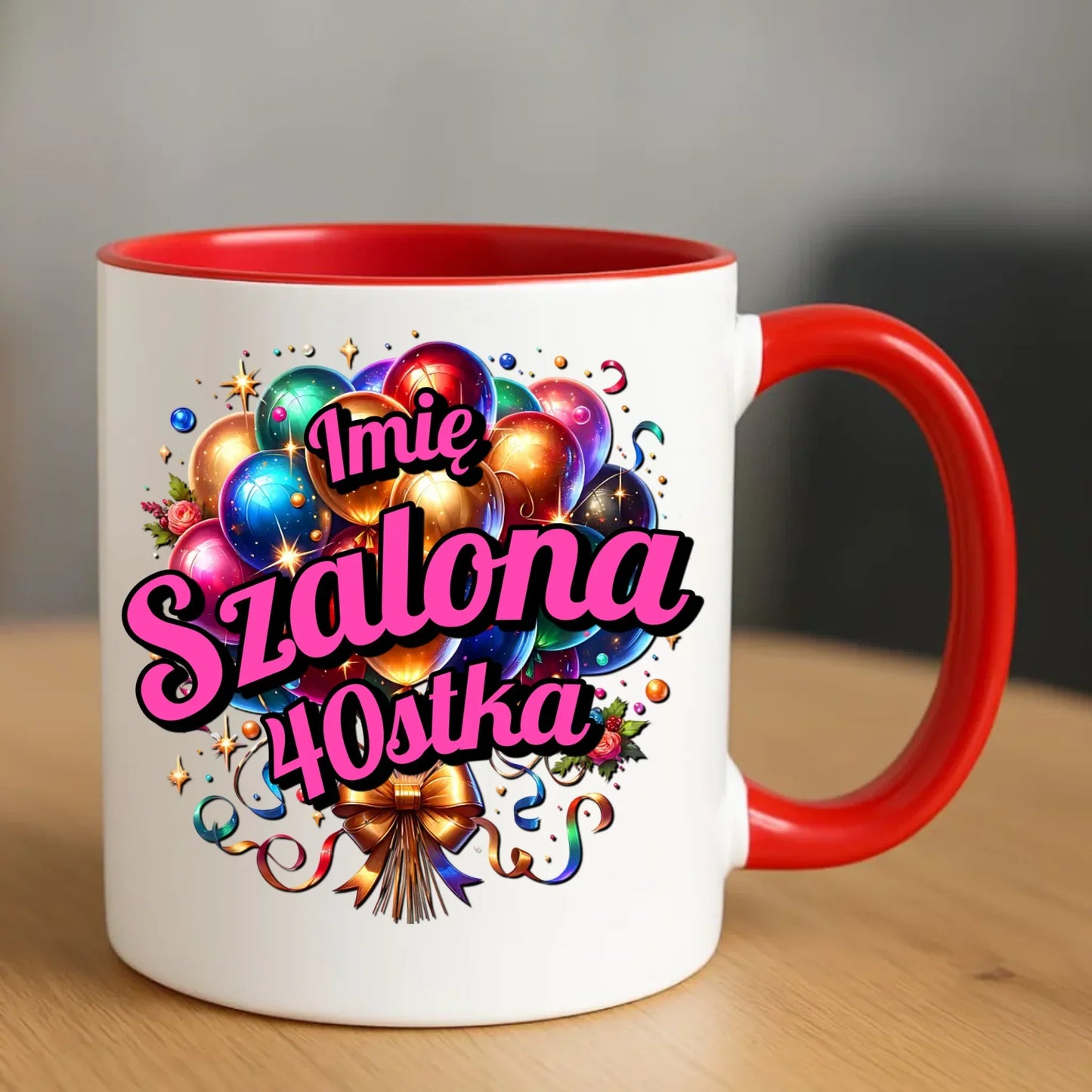 Szalona 40stka - personalizacja | Kubek na urodziny dla niej U14 - StoryCups.pl