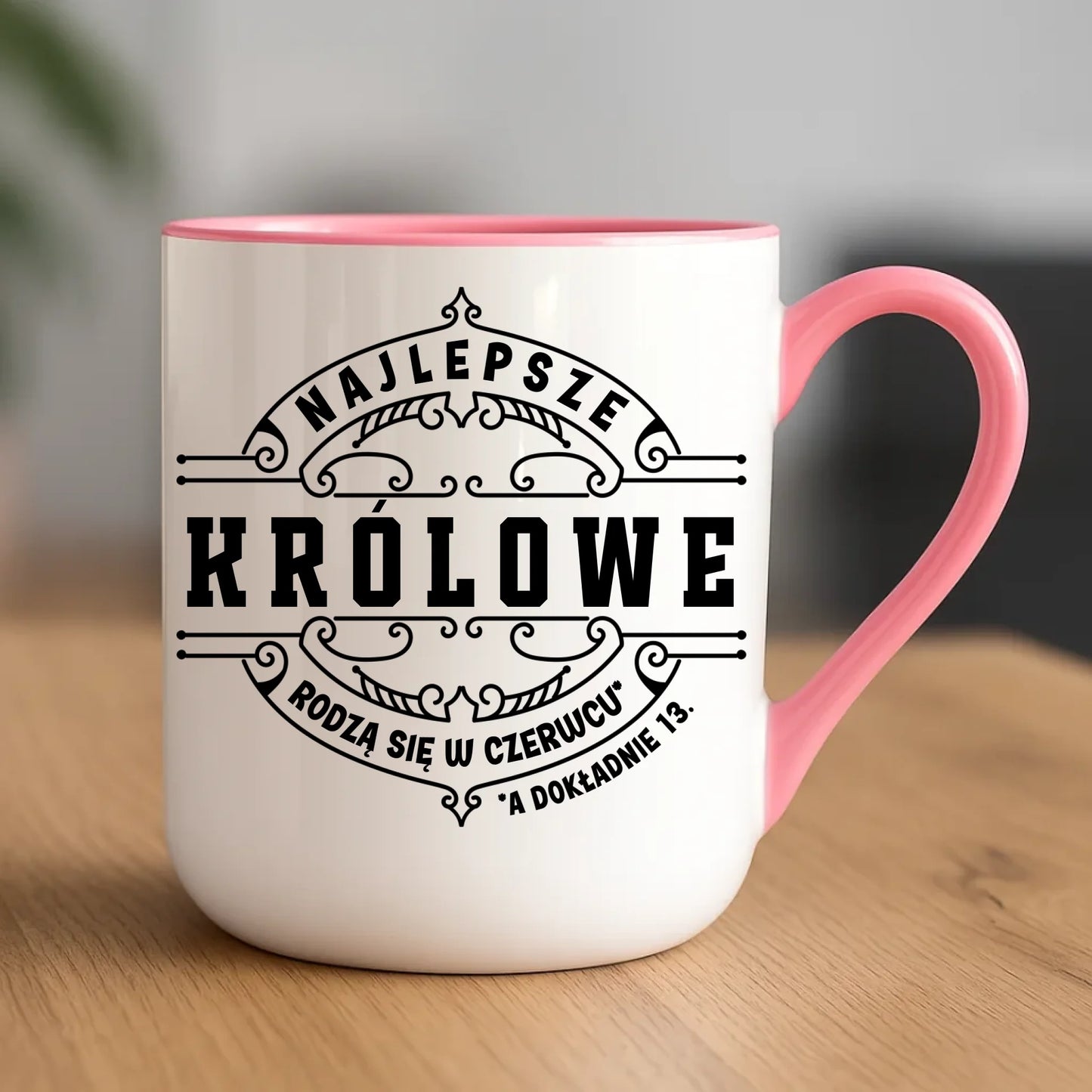 Urodzinowy różowy kubek elegant z nadrukiem prezent na URODZINY