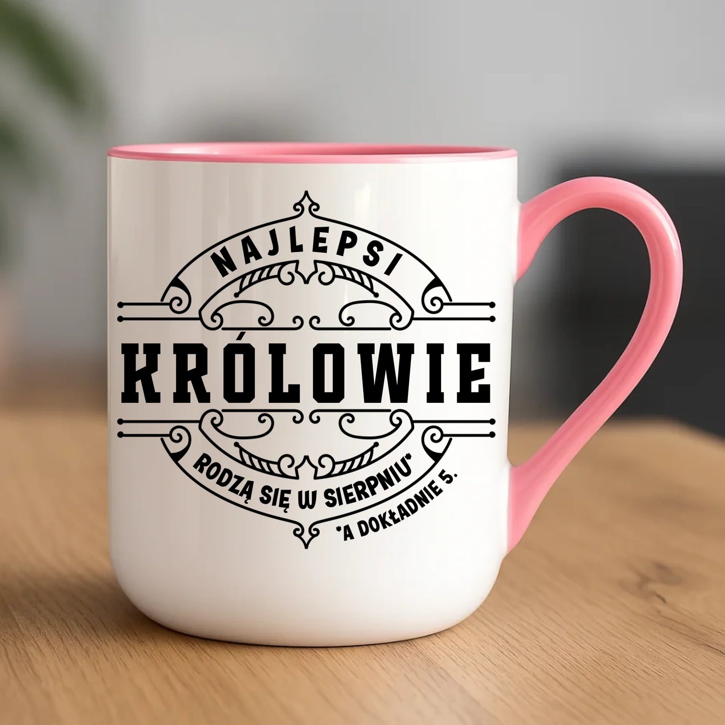 Urodzinowy różowy kubek elegant z nadrukiem prezent na URODZINY