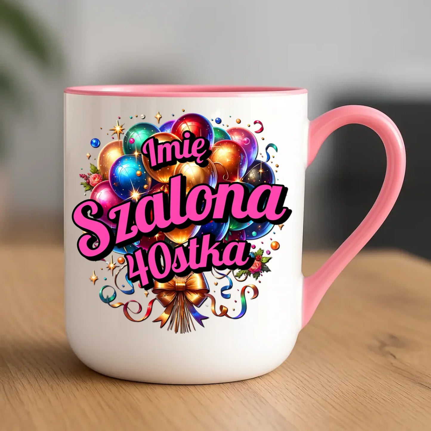 Szalona 40stka - personalizacja | Kubek na urodziny dla niej U14 - StoryCups.pl