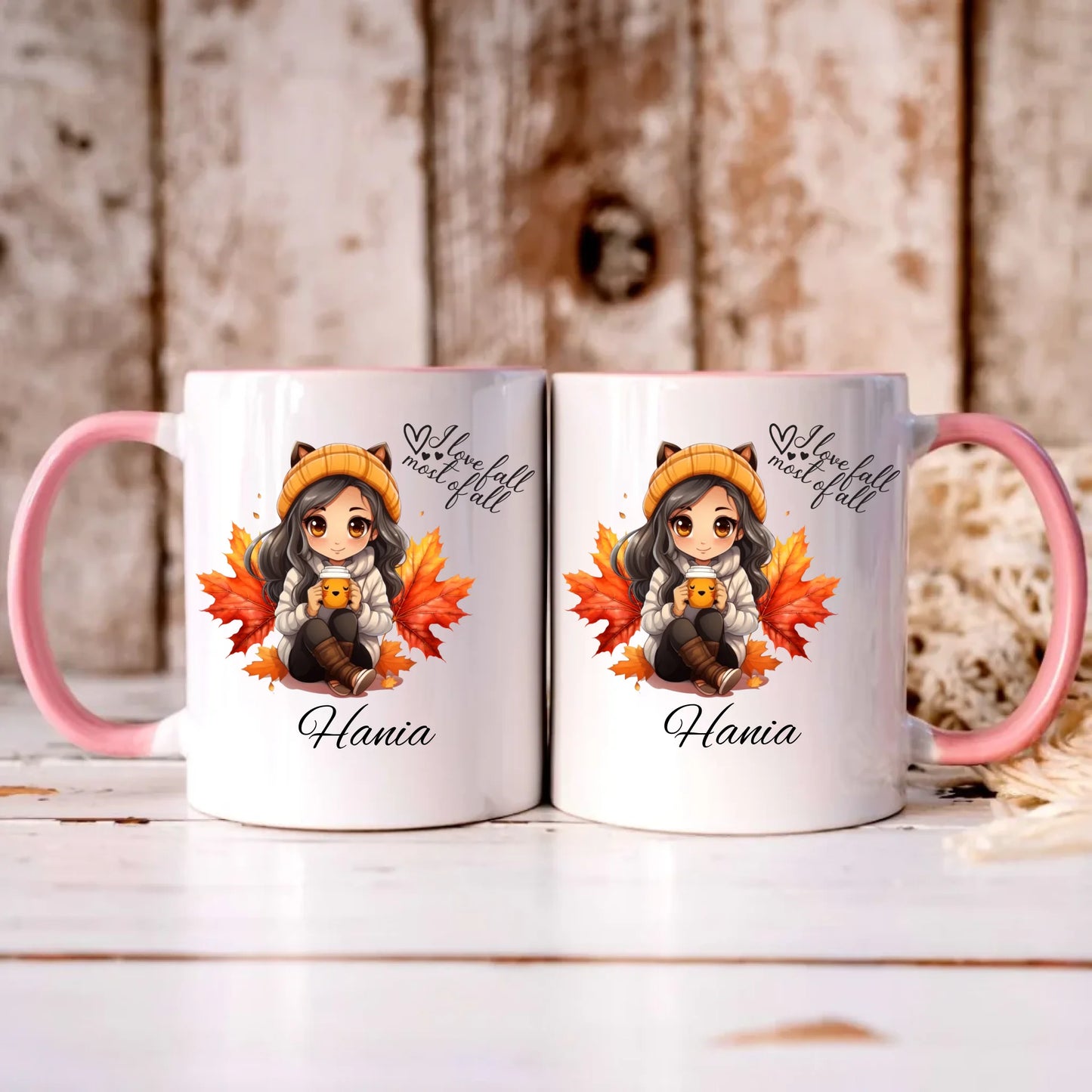 Personalizowany różowy kubek z nadrukiem na prezent