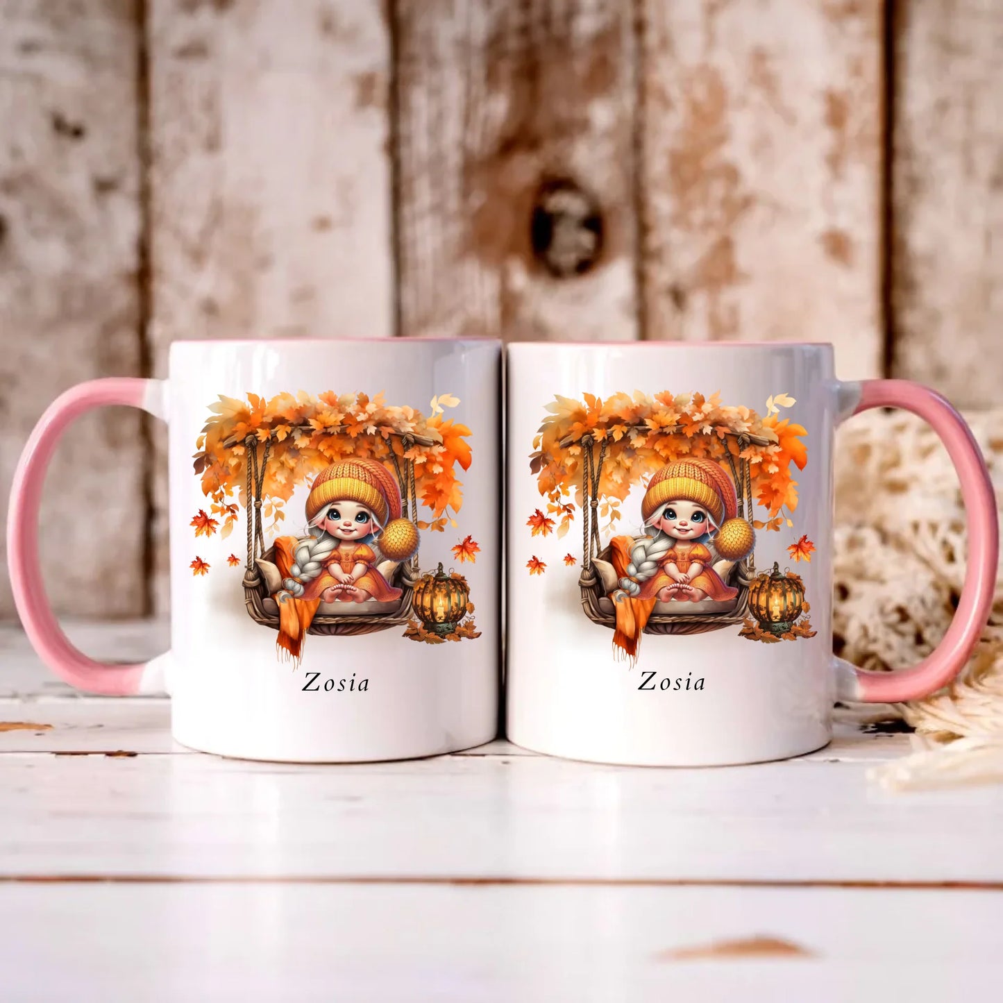 Personalizowany różowy kubek z nadrukiem na prezent