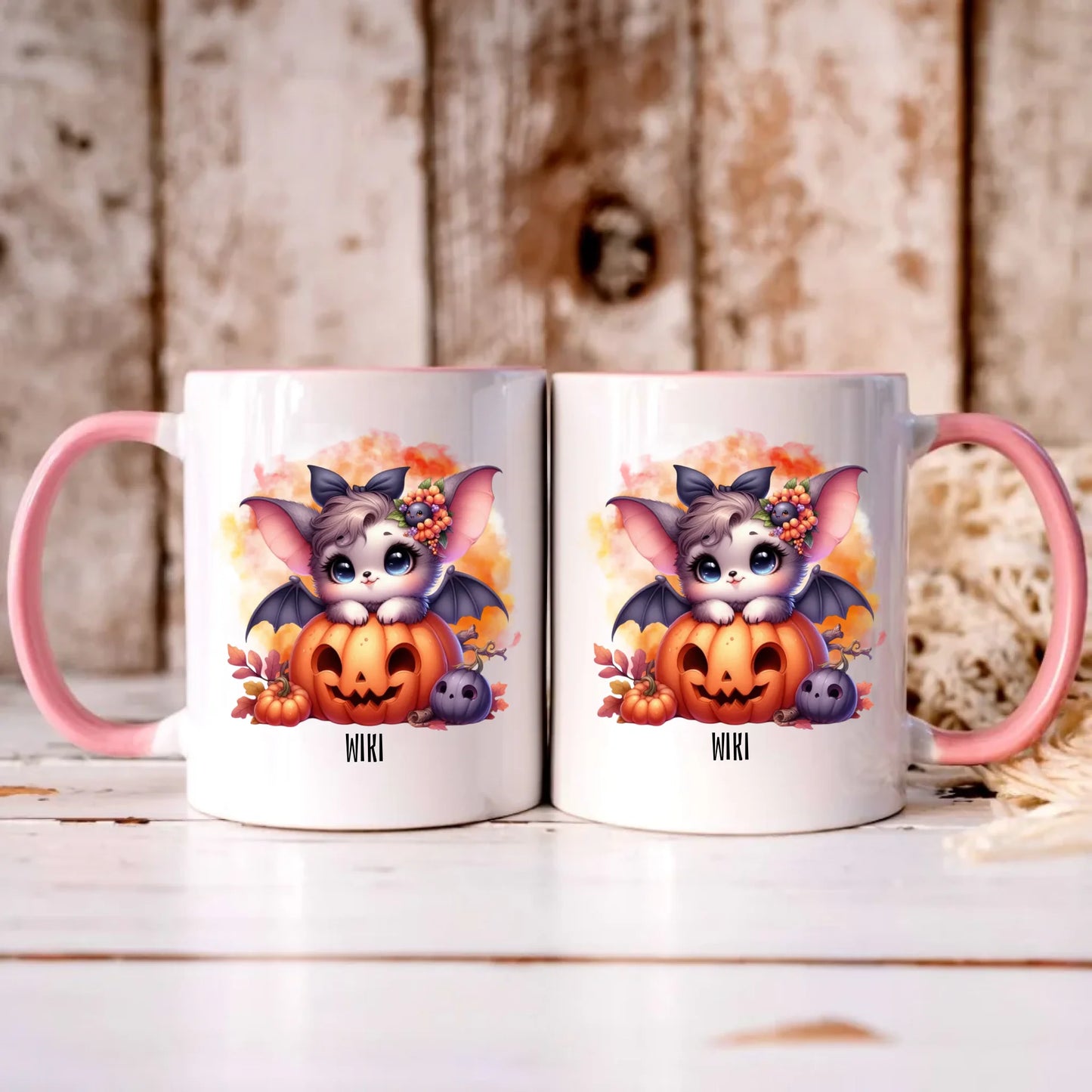 Personalizowany różowy kubek z nadrukiem na prezent
