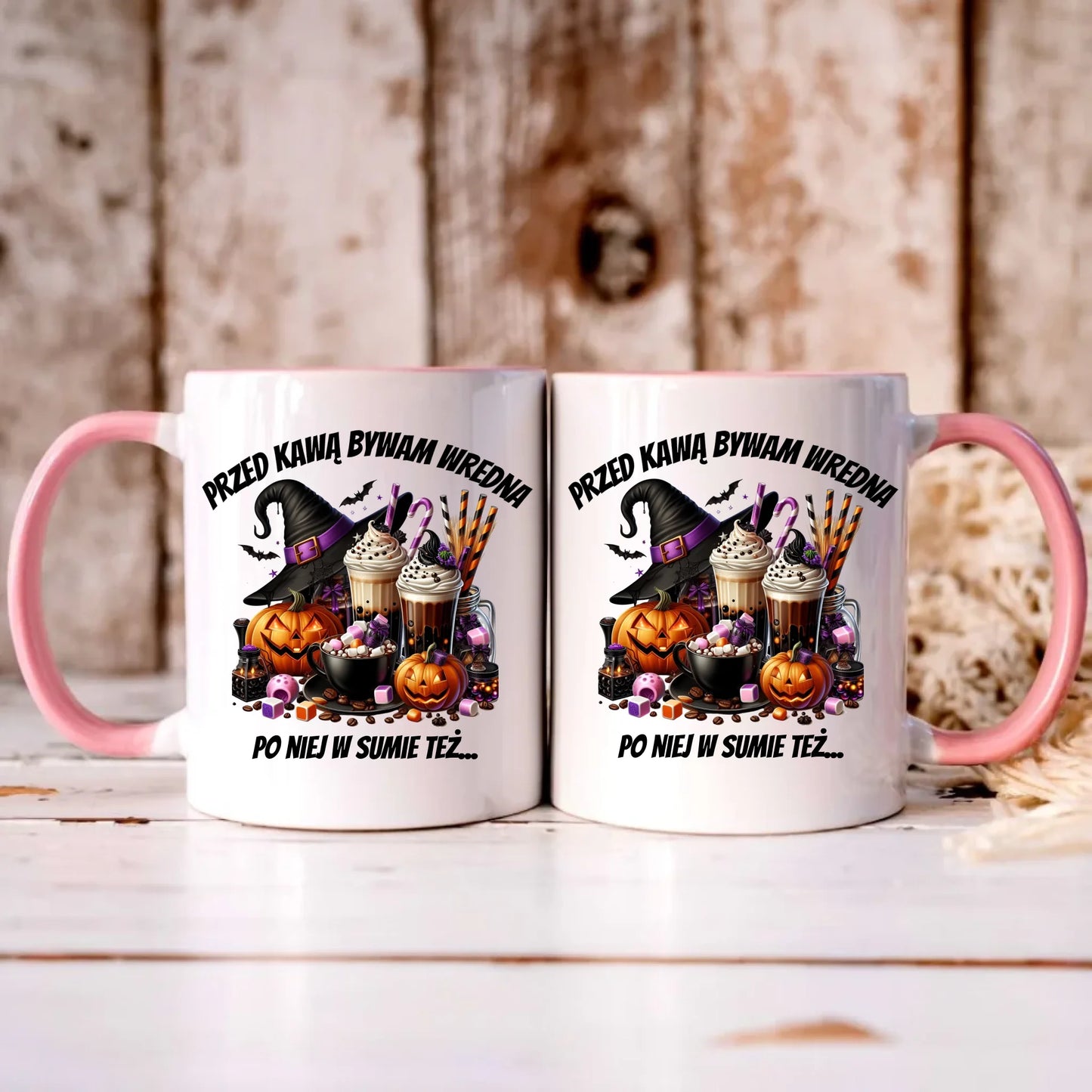 Personalizowany różowy kubek z nadrukiem na prezent