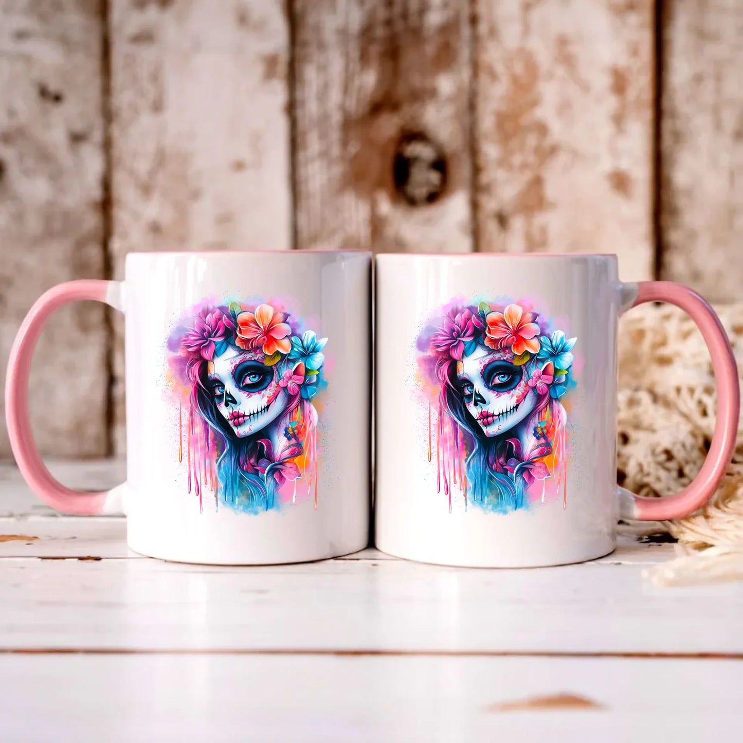Personalizowany różowy kubek z nadrukiem na prezent