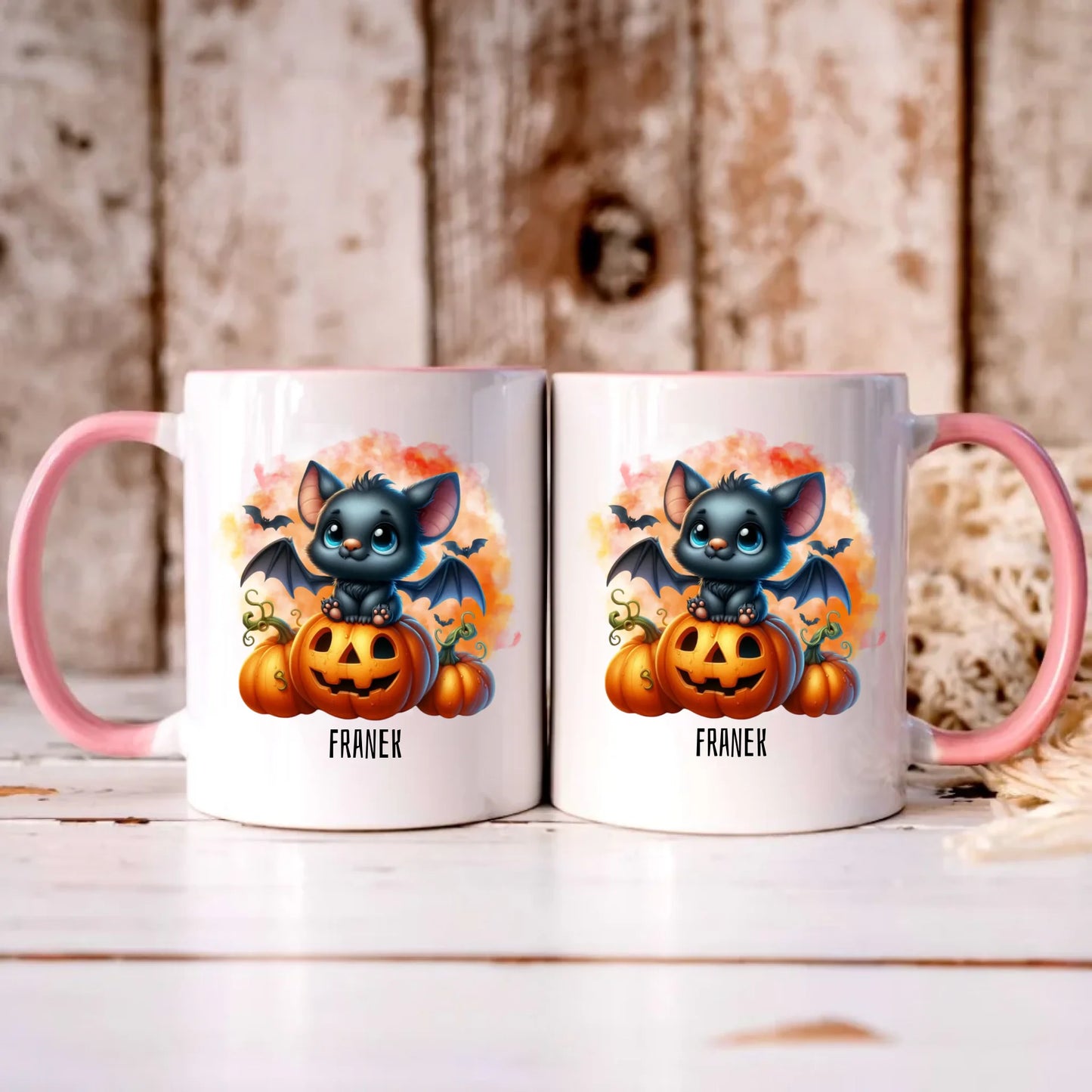 Personalizowany różowy kubek z nadrukiem na prezent