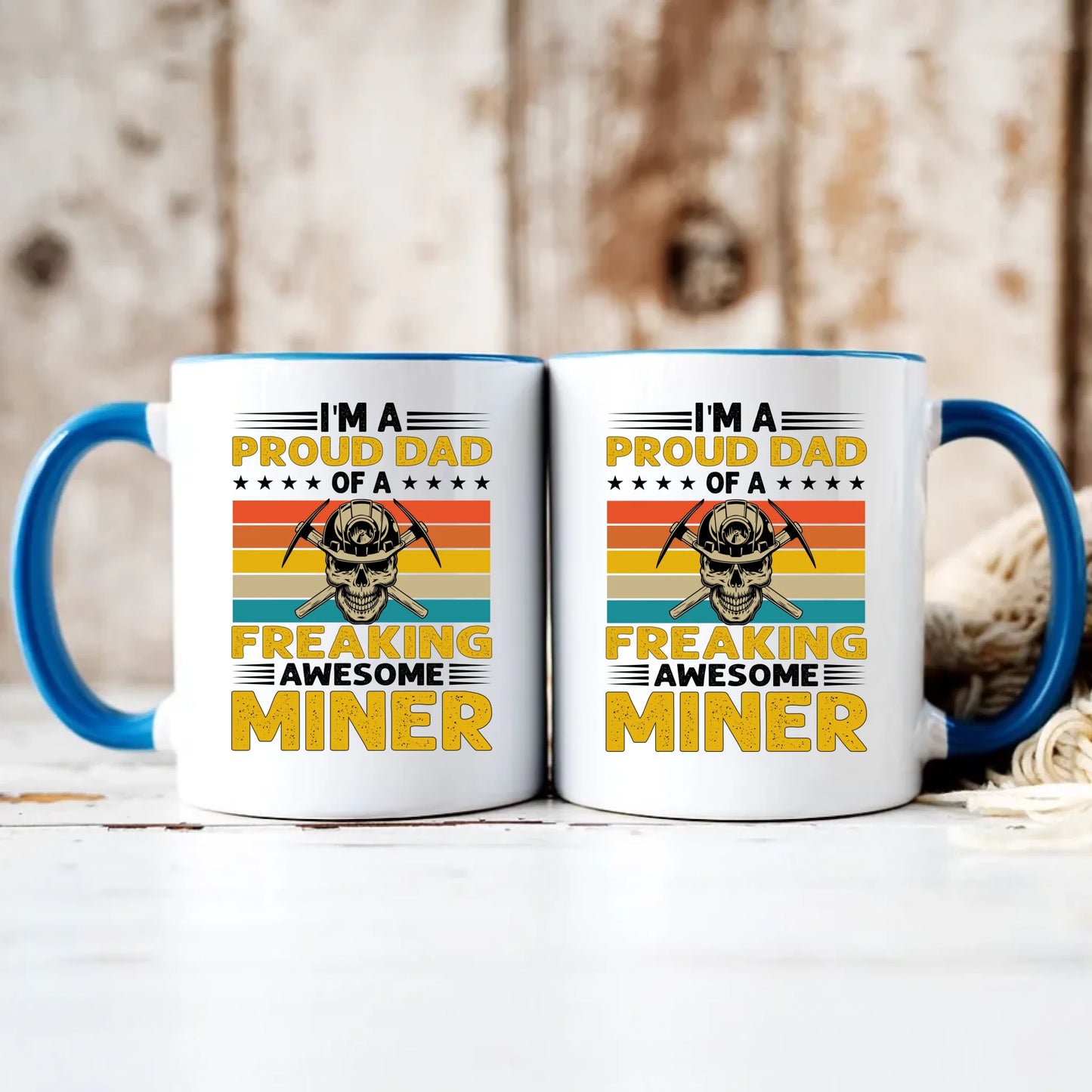 Personalizowany niebieski kubek z nadrukiem na prezent