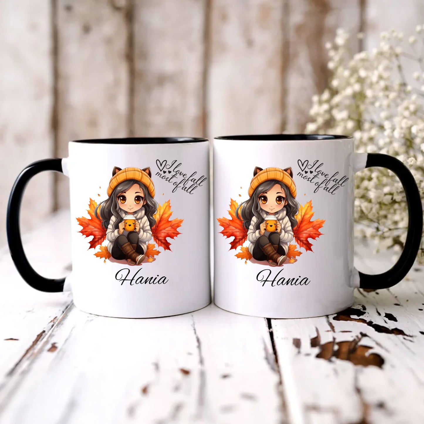 Personalizowany czarny kubek z nadrukiem na prezent