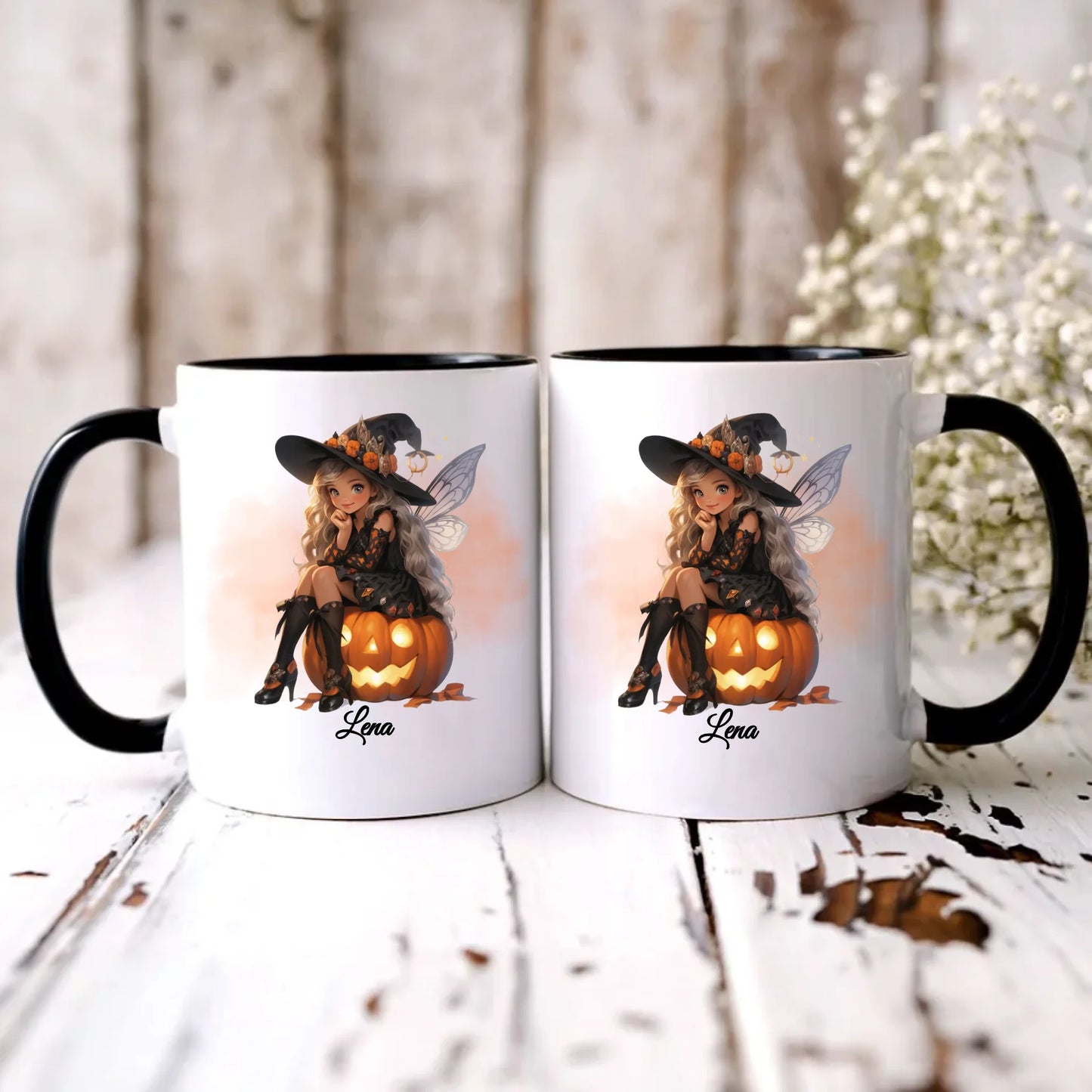 Personalizowany czarny kubek z nadrukiem na prezent