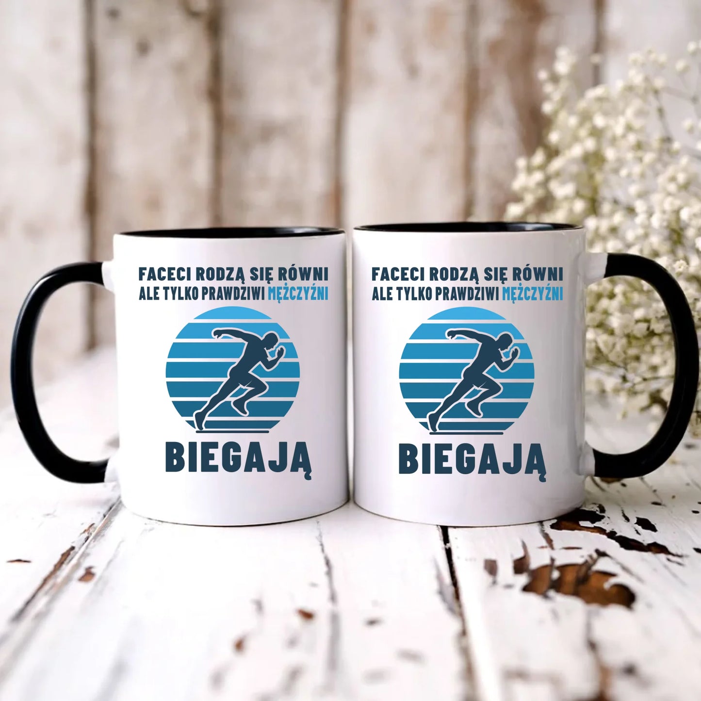 Personalizowany czarny kubek z nadrukiem na prezent