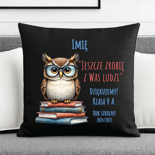 Podziękowania dla nauczyciela personalizacja | Poduszka dekoracyjna na Dzień Nauczyciela N01 - StoryCups.pl