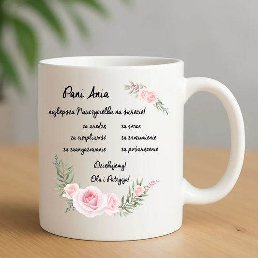 Podziękowanie dla najlepszej nauczycielki na prezent | Kubek dla nauczyciela N05 - StoryCups.pl