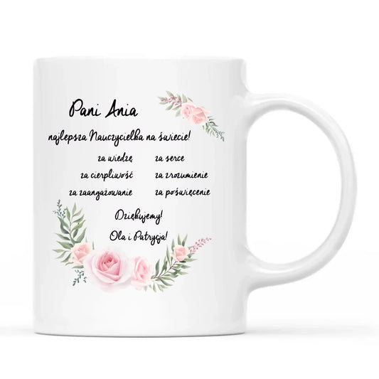 Podziękowanie dla najlepszej nauczycielki na prezent | Kubek dla nauczyciela N05 - StoryCups.pl