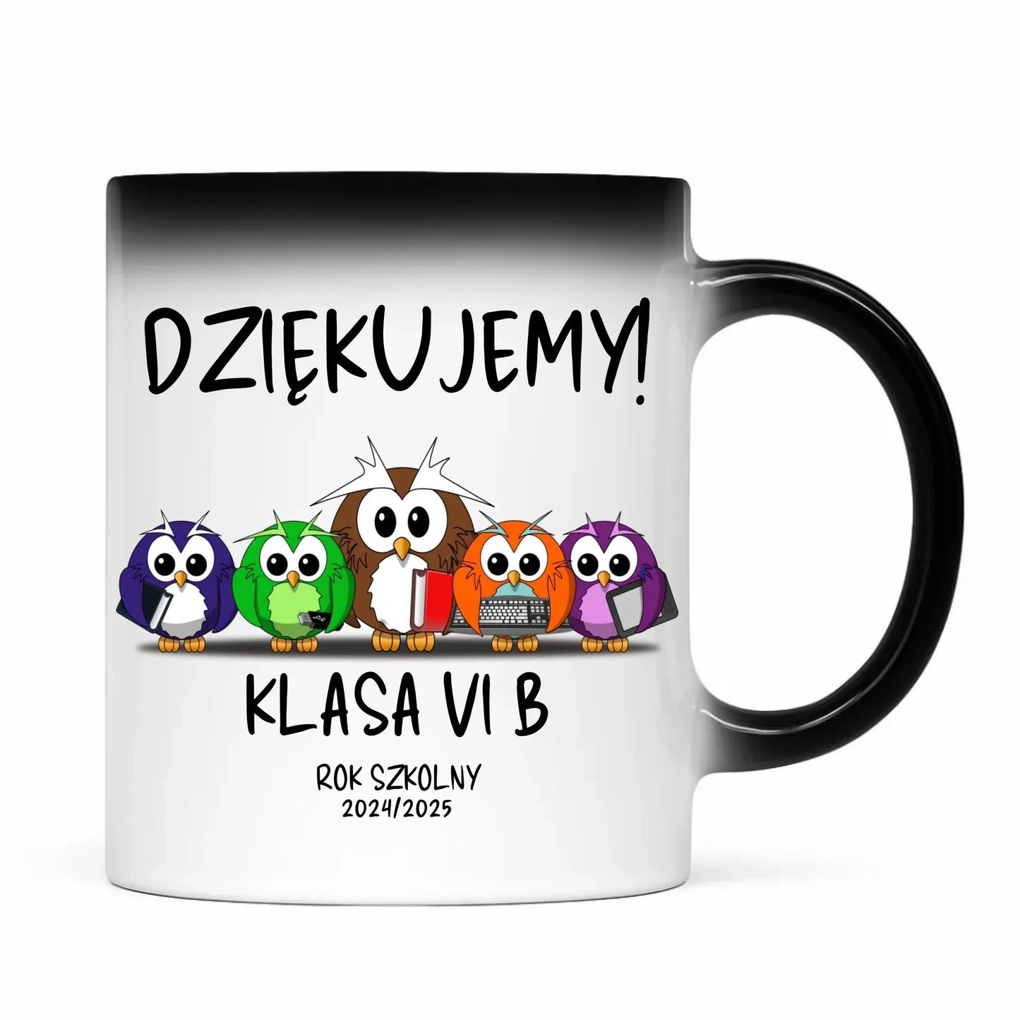 Dziękujemy | Kubek magiczny z podziękowaniem dla nauczyciela na prezent N04 - StoryCups.pl