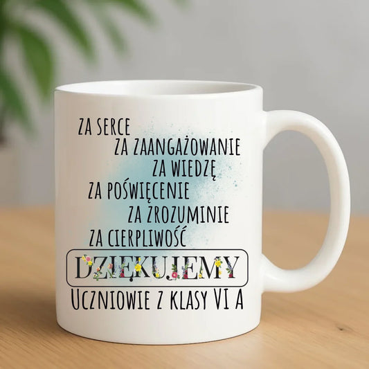 Podziękowanie dla nauczyciela od klasy na prezent | Kubek dla nauczyciela N06 - StoryCups.pl