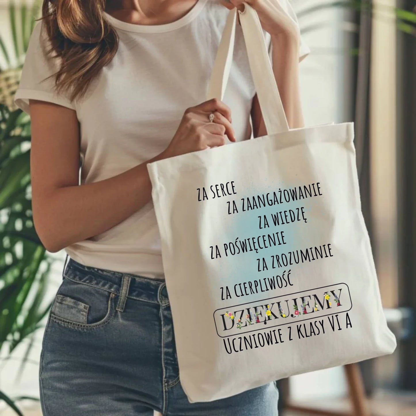 Bawełniana torba prezent dla nauczyciela NAUCZYCIEL WYCHOWAWCA PRZEDSZKOLANKA
