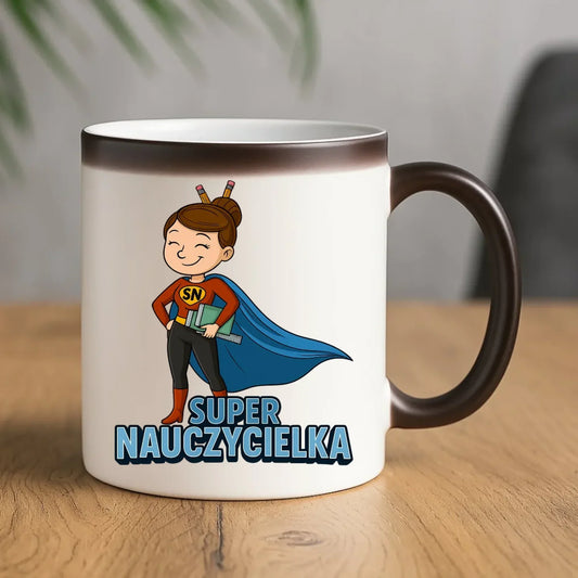 Super Nauczycielka | Kubek magiczny dla nauczycielki na prezent N08 - StoryCups.pl
