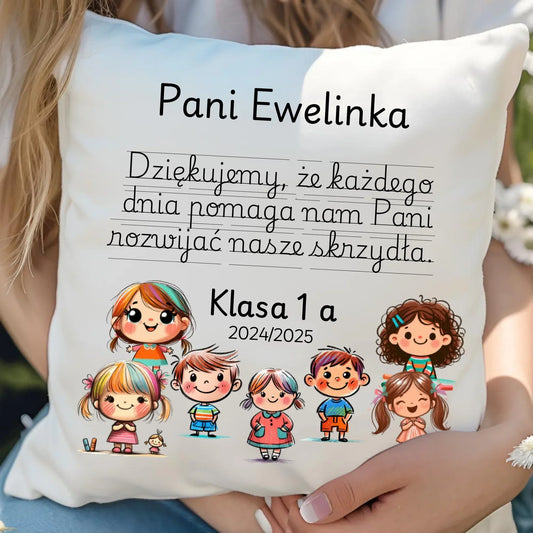Podziękowanie od uczniów | Poduszka prezent dla nauczyciela N09 - StoryCups.pl