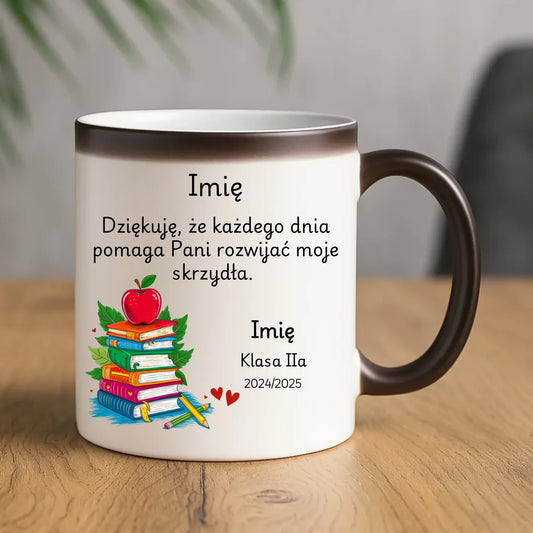 Podziękowanie dla nauczycielki | Kubek magiczny prezent na Zakończenie Roku Szkolnego N10 - StoryCups.pl