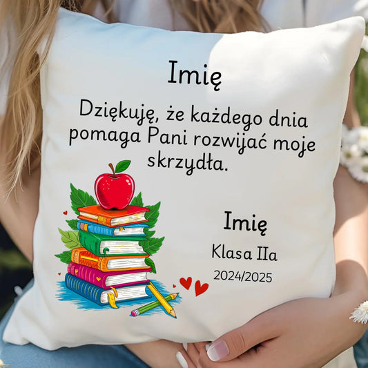 Podziękowanie dla nauczycielki | Poduszka prezent na Zakończenie Roku Szkolnego N10 - StoryCups.pl