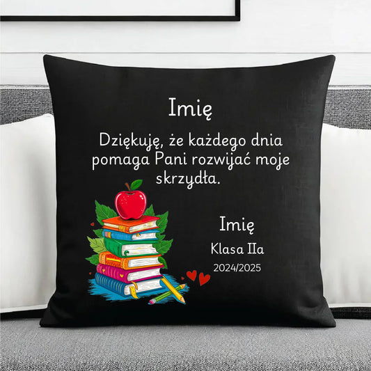 Podziękowanie dla nauczycielki | Poduszka dekoracyjna prezent na Zakończenie Roku Szkolnego N10 - StoryCups.pl