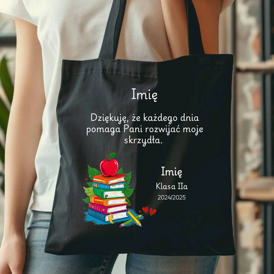 Podziękowanie dla nauczycielki | Torba prezent na Zakończenie Roku Szkolnego N10 - StoryCups.pl