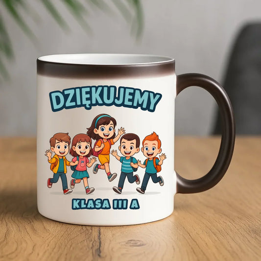 Podziękowanie od klasy dla nauczyciela | Kubek magiczny prezent Zakończenie Roku Szkolnego N11 - StoryCups.pl